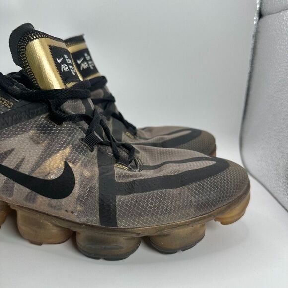 Nike Air VaporMax 2019 Black Metallic Gold Shoes Mens Size 11 Running AR6631-002 main image 6